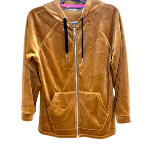 IML Velour Relaxed Fit Hooded Jacket - camel - Isaac Mizrahi Live